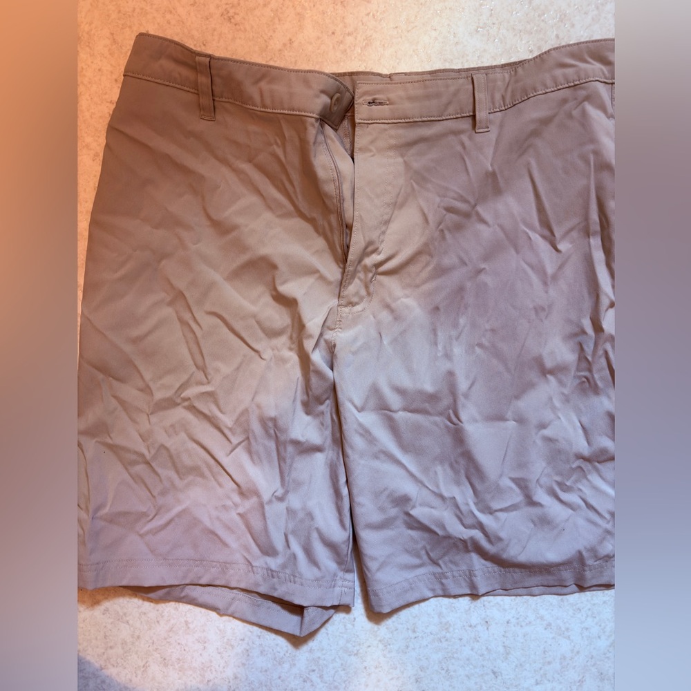 Champion Tan Flat Front Shorts Casual Style